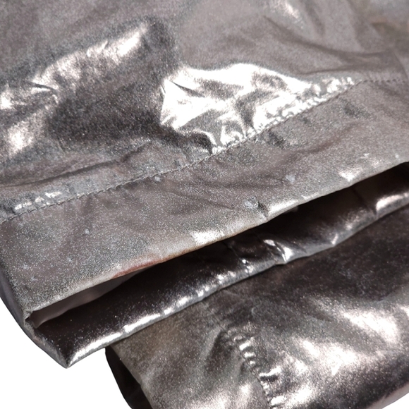 ASOS Metallic Rose Gold Oversized  Sherpa Lined Rain Jacket Size 0 - Picture 6 of 10